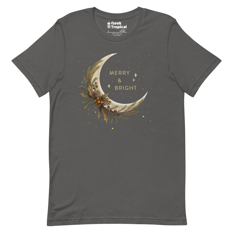 Merry And Bright T-Shirt Geek Nerd Advertise to Meta Christmas Print Design by Episodic Drawing