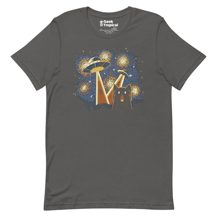Alien Invasion Cat Scream T-Shirt Geek Nerd Advertise to Meta Animal Patterns Design by Tobe Fonseca
