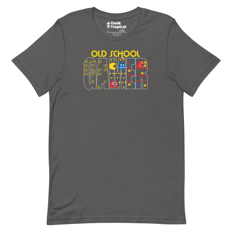 Old School Gamer T-Shirt Geek Nerd Advertise to Meta FLOW DESC WRITING Off World Designs