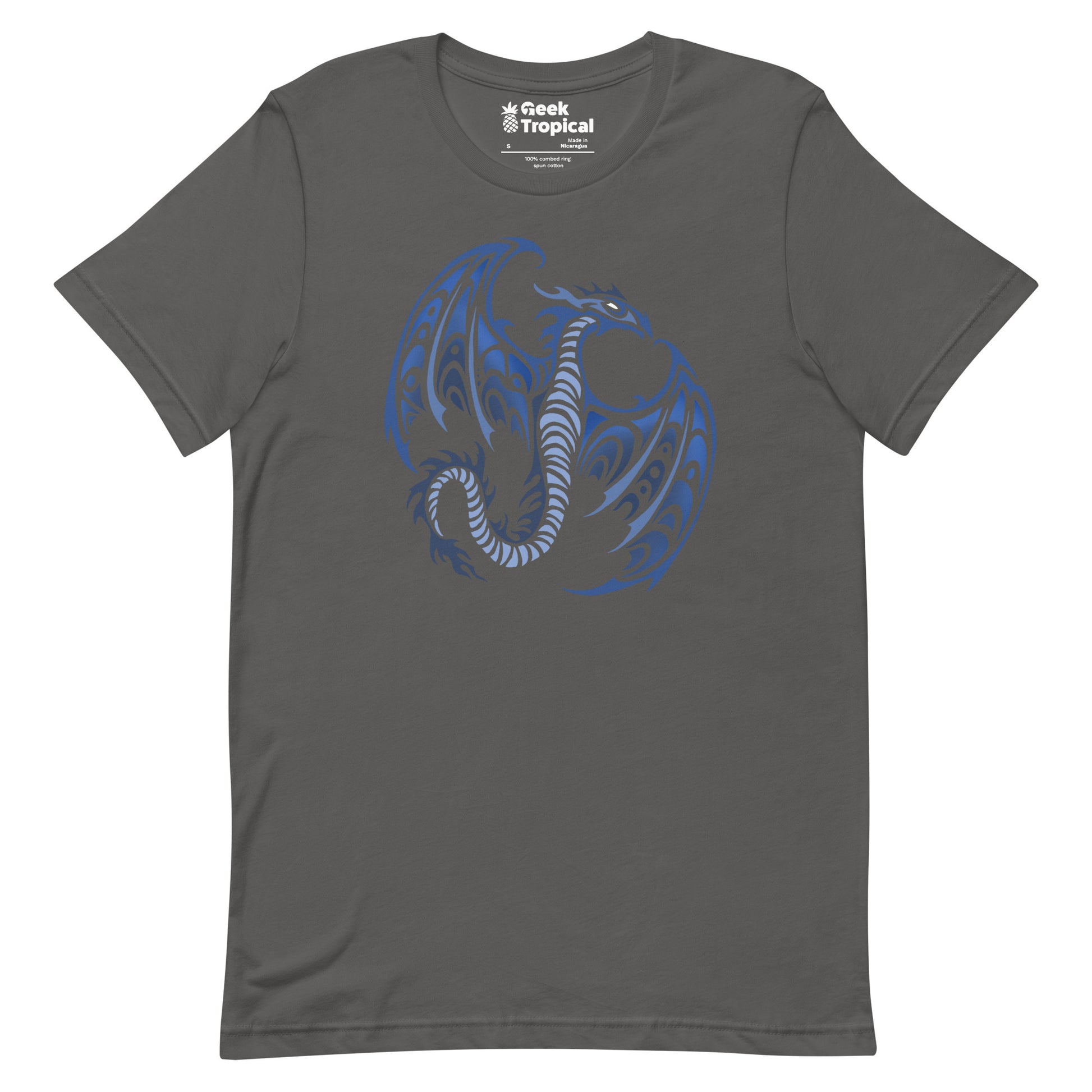 Blue Tribal Dragon T-Shirt 8