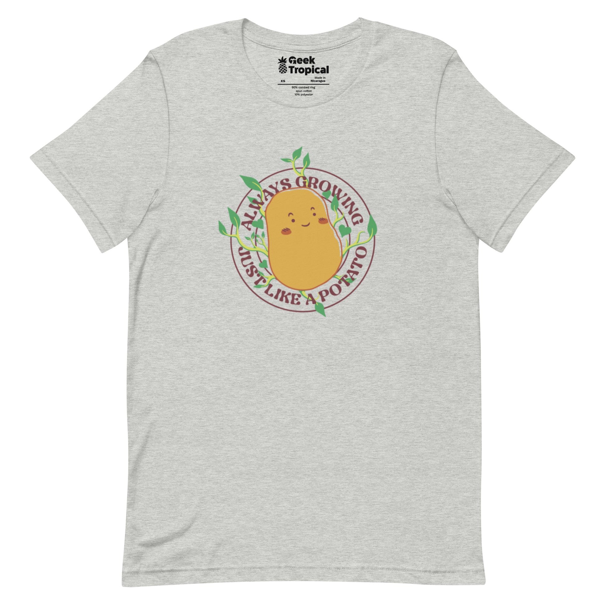 Always Growing Just Like a Potato T-Shirt Geek Nerd Botany Print Design by Tobe Fonseca Funny Prints
