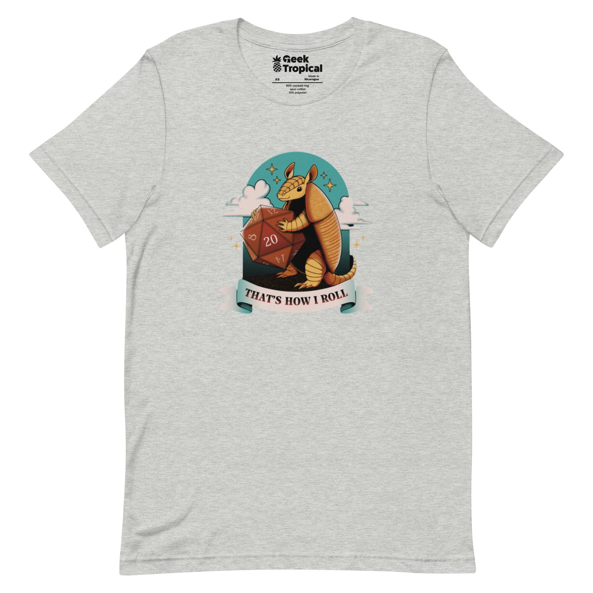 Armadillo Roll DND Dice T-Shirt Geek Nerd Animal Patterns board game print Design by Tobe Fonseca