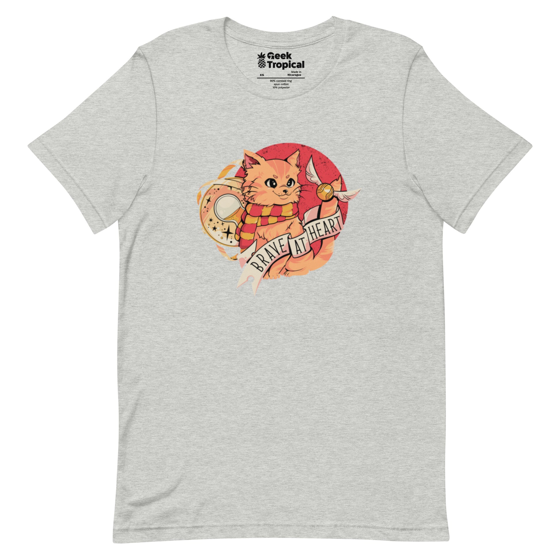 Brave at Heart Cat T-Shirt Geek Nerd Animal Patterns Design by Tobe Fonseca FLOW DESC WRITING
