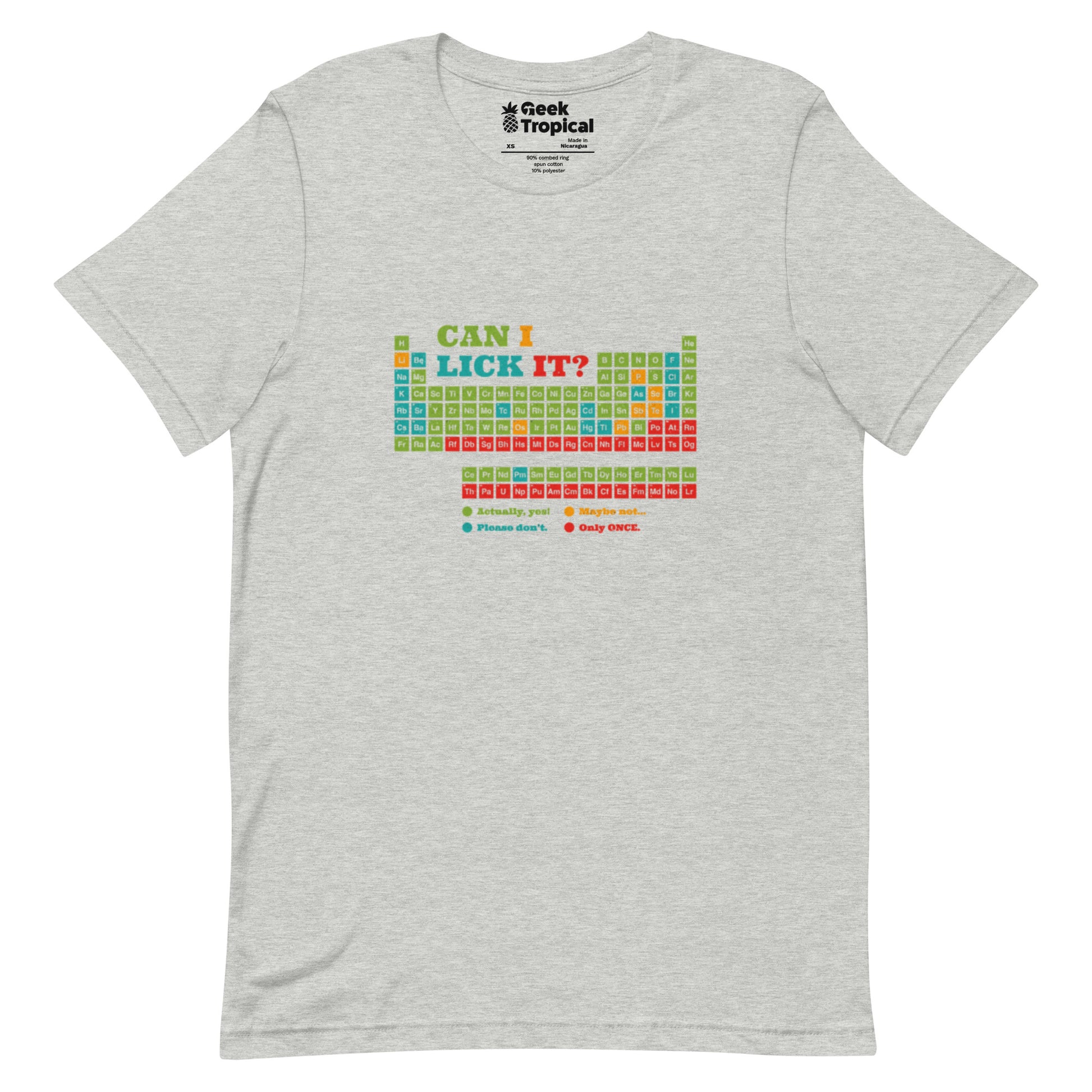 Can I Lick It Periodic Table T-Shirt Geek Nerd Design by Tobe Fonseca FLOW DESC WRITING Funny Prints
