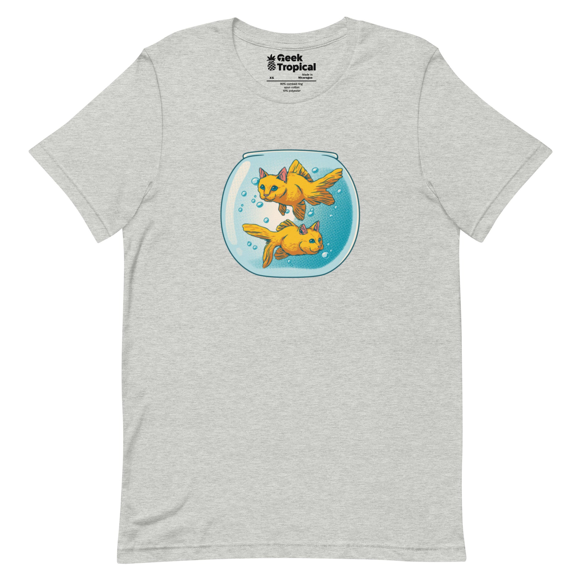 Cat Fish Bowl Funny T-Shirt Geek Nerd Animal Patterns Design by Tobe Fonseca FLOW DESC WRITING