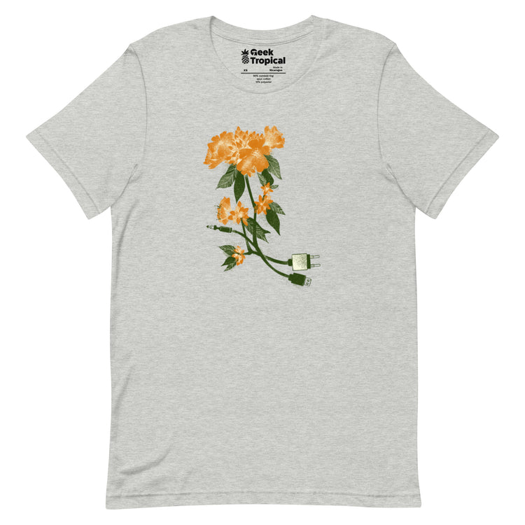Digital Flower T-Shirt Geek Nerd Botany Print Design by Tobe Fonseca FLOW DESC WRITING
