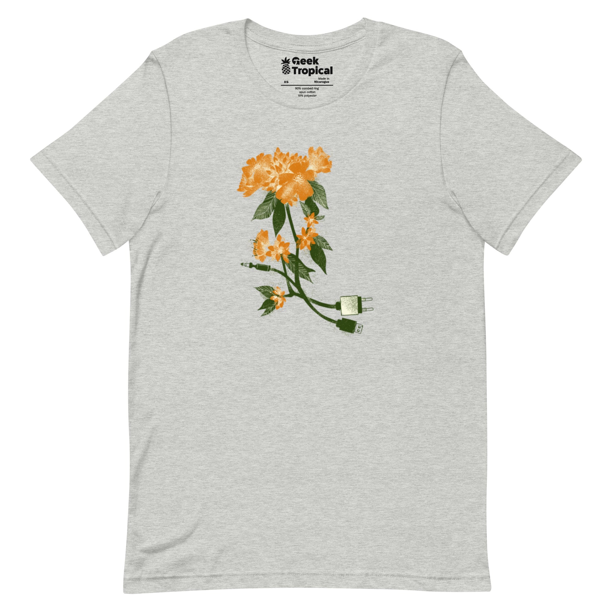 Digital Flower T-Shirt Geek Nerd Botany Print Design by Tobe Fonseca FLOW DESC WRITING