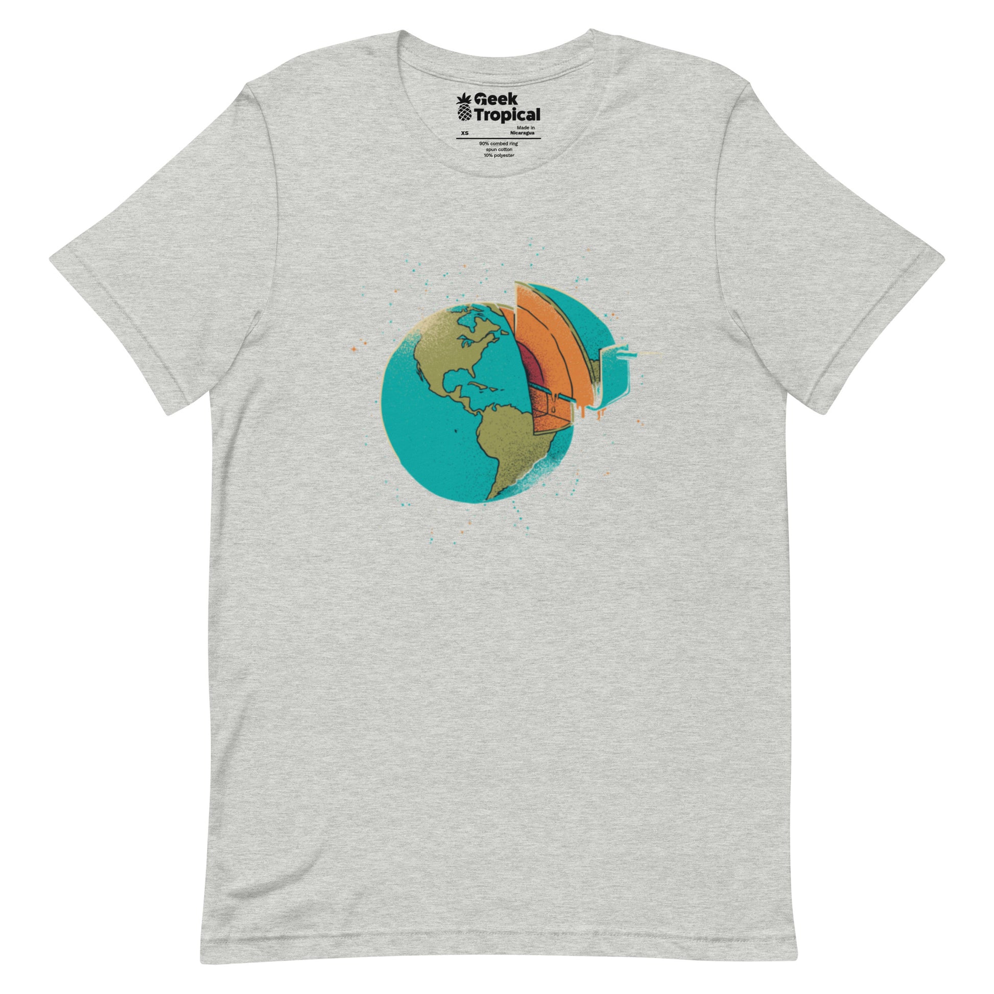 Earth Crust Cake T-Shirt Geek Nerd Design by Tobe Fonseca FLOW DESC WRITING Funny Prints