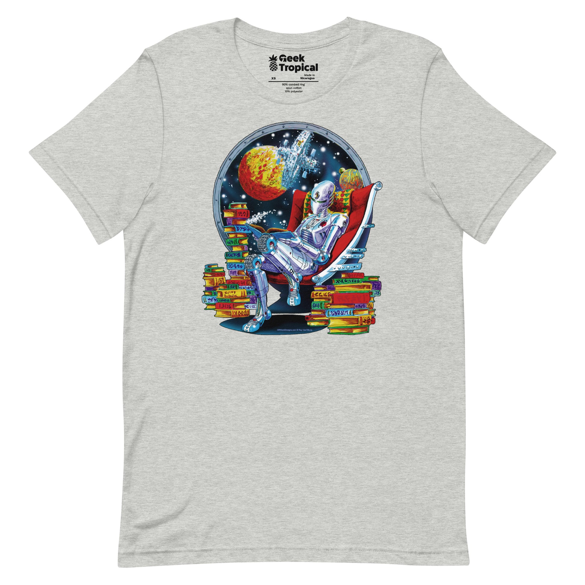 Robot Reading T-shirt Geek Nerd Advertise to Meta Book Prints computer print