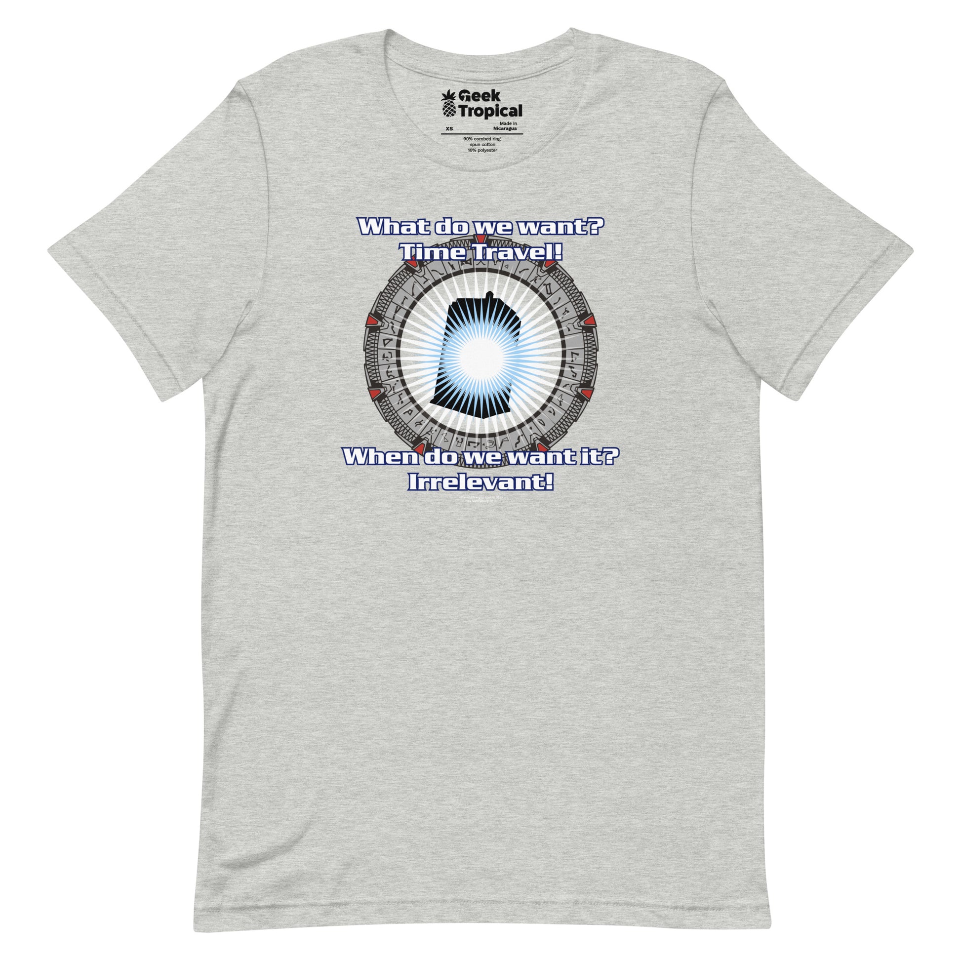 Time Travel T-shirt Geek Nerd Advertise to Meta FLOW DESC WRITING Off World Designs