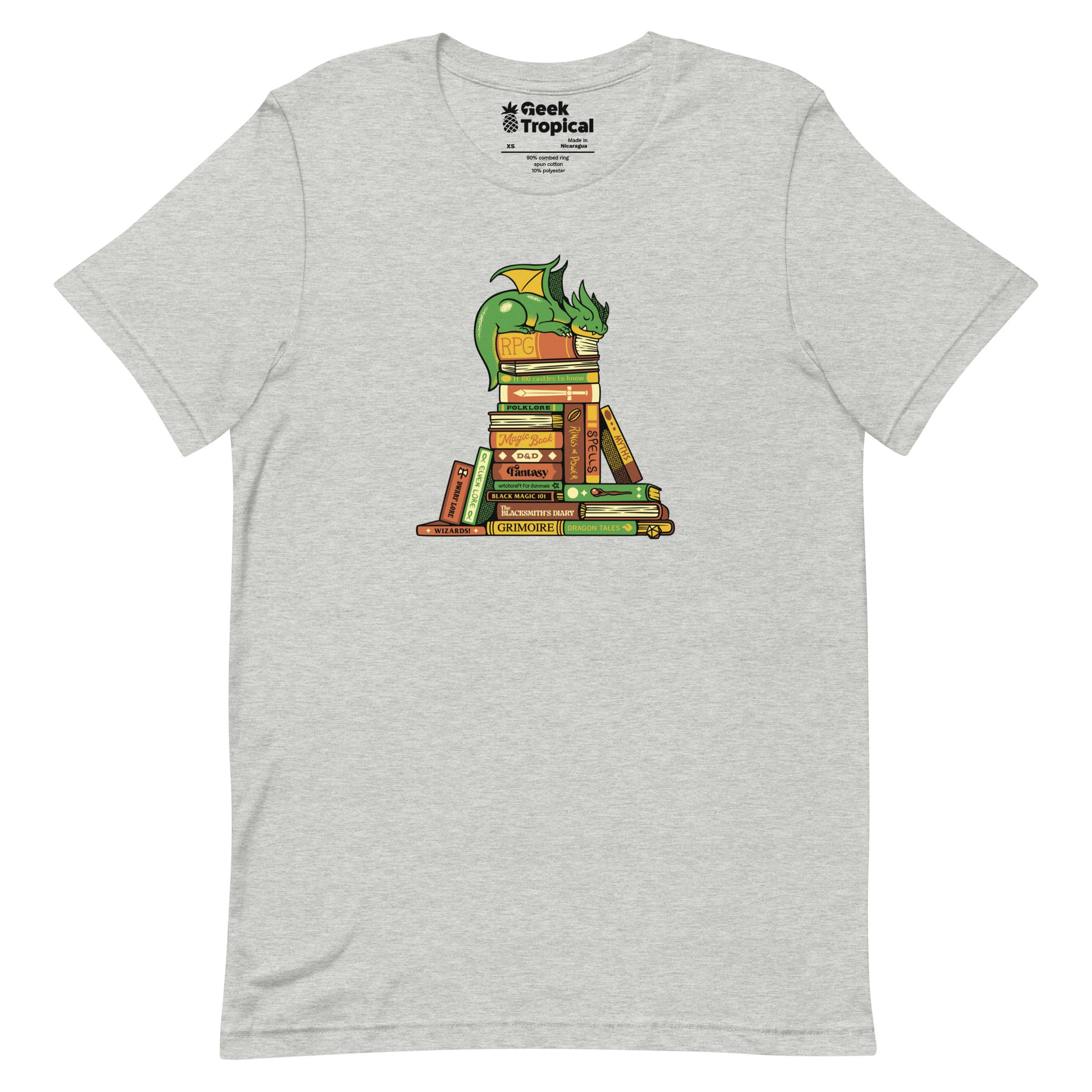 Treasure Hoarder Dragon Dark T-Shirt Geek Nerd Advertise to Meta Book Prints Design by Tobe Fonseca