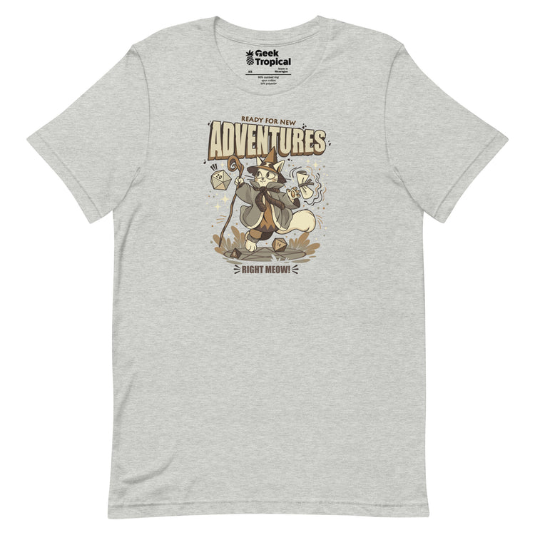 Wizard Cat Ready For New Adventures Light T-Shirt Geek Nerd Advertise to Meta Animal Patterns Design by Tobe Fonseca
