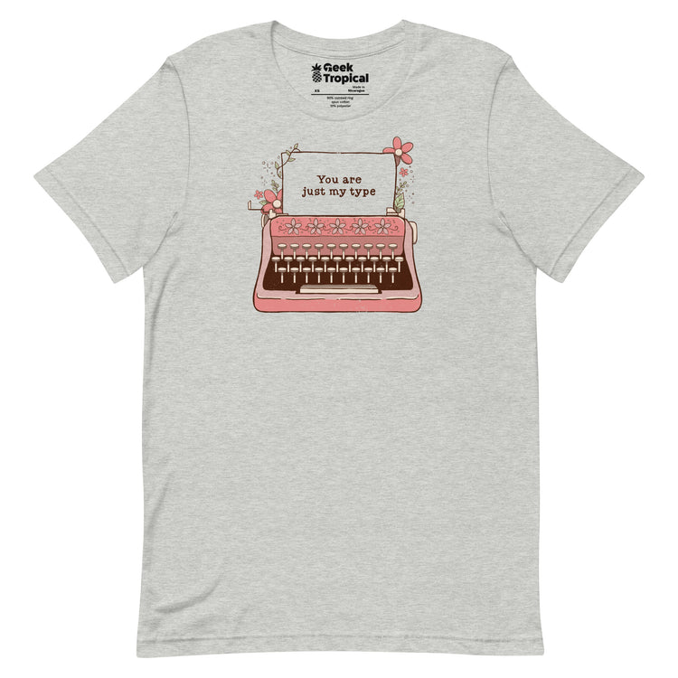 You Are Just My Type Floral Typewriter T-Shirt Geek Nerd Advertise to Meta Design by Tobe Fonseca FLOW DESC WRITING