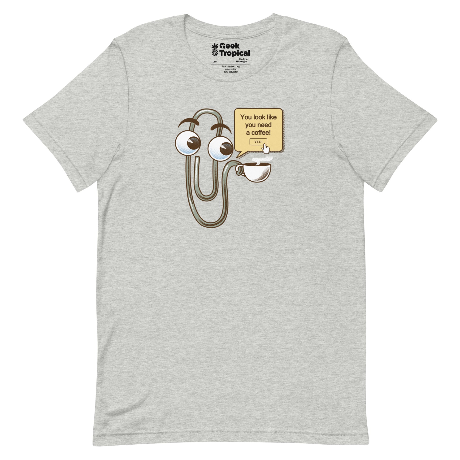 You Look Like You Need a Coffee T-Shirt Geek Nerd Advertise to Meta computer print Design by Tobe Fonseca