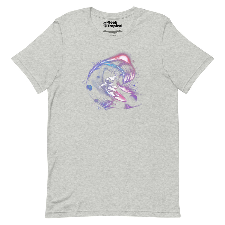 Surfing The Universe Gravity T-Shirt Geek Nerd Advertise to Meta Design by Tobe Fonseca FLOW DESC WRITING