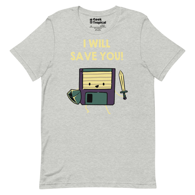 Floppy Disk Knight I Will Save You! T-Shirt Geek Nerd Advertise to Meta computer print Design by Tobe Fonseca