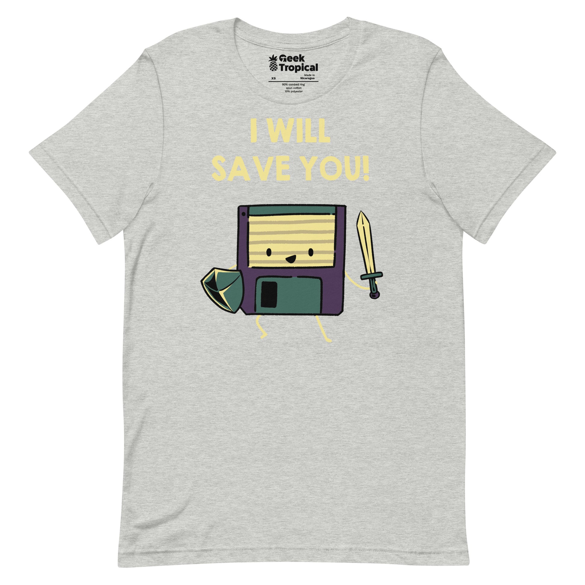 Floppy Disk Knight I Will Save You! T-Shirt Geek Nerd Advertise to Meta computer print Design by Tobe Fonseca