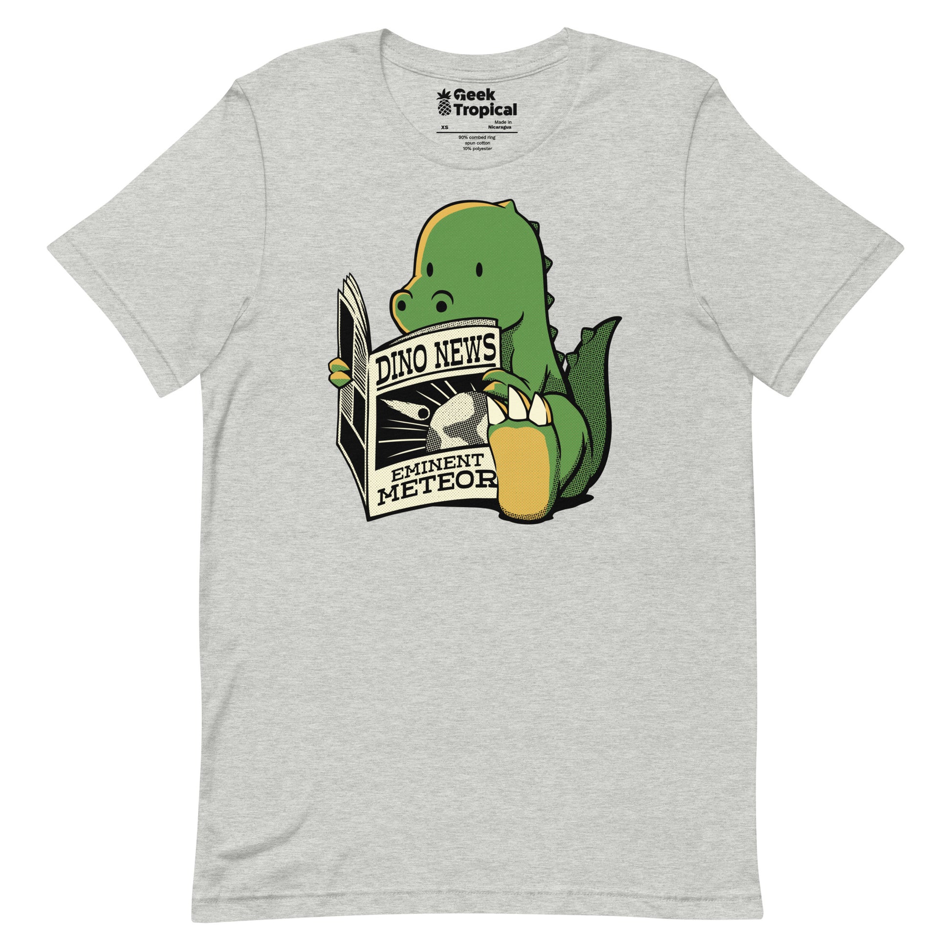 Dinosaur Meteor Jurassic News T-Shirt Geek Nerd Advertise to Meta Book Prints Design by Tobe Fonseca