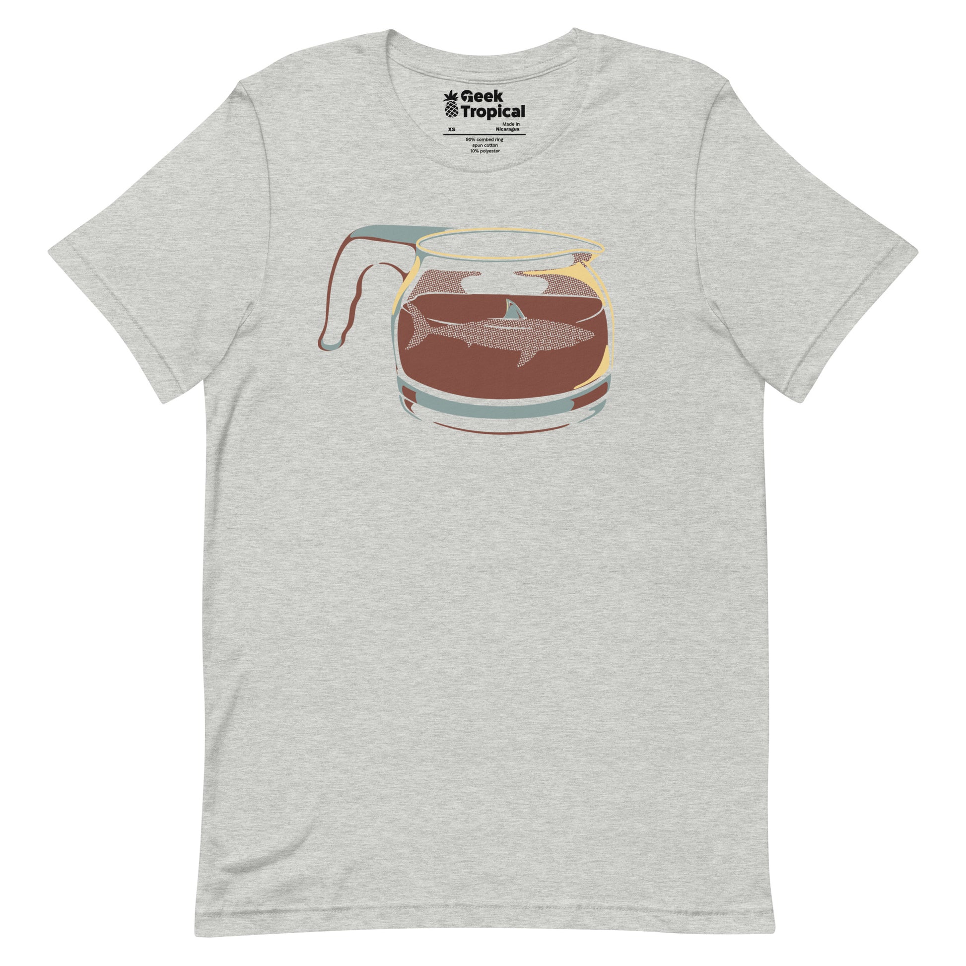 Coffee Jar Shark - Dangerous and Caffeinated T-Shirt Geek Nerd Advertise to Meta Animal Patterns Design by Tobe Fonseca