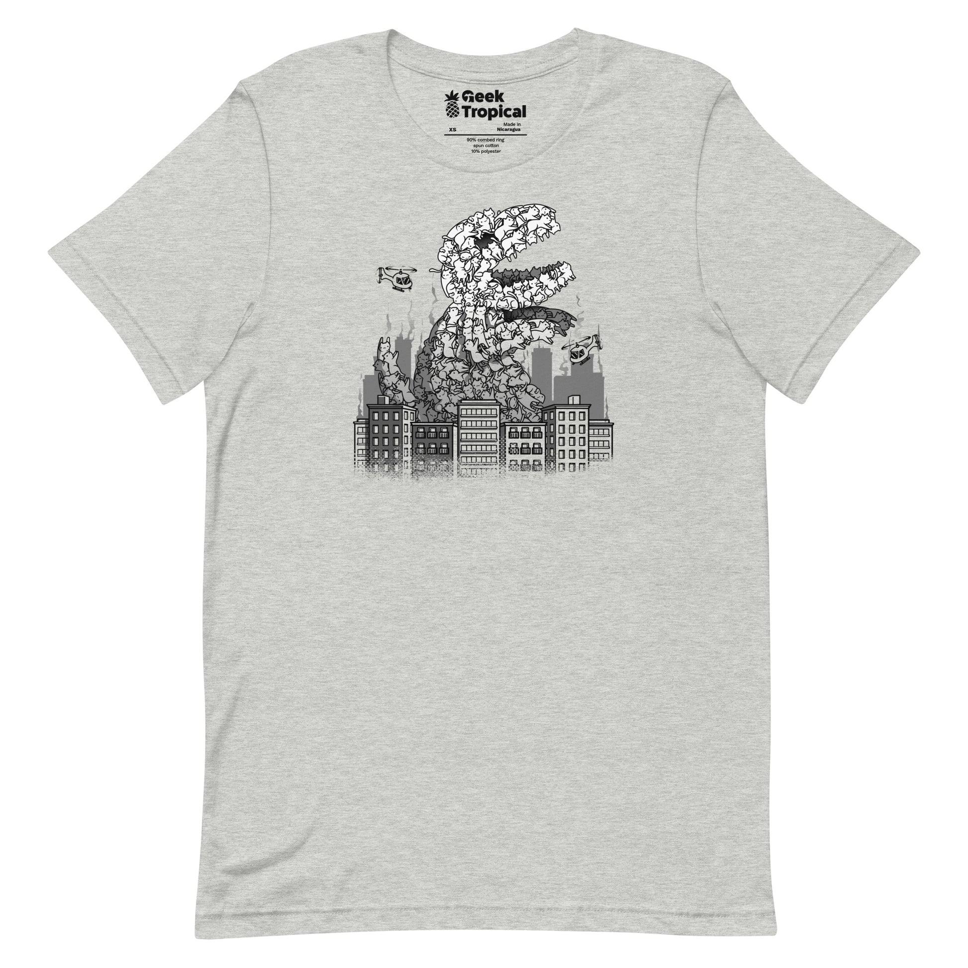 Catzilla T-Shirt Geek Nerd Advertise to Meta Animal Patterns Anime