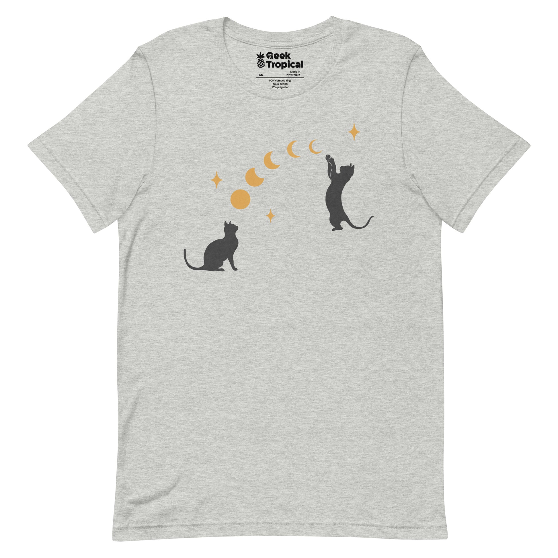 Cat And Moon T-Shirt Geek Nerd Advertise to Meta Animal Patterns Design by Episodic Drawing