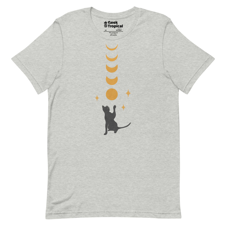 Cat And Moon 2 T-Shirt Geek Nerd Advertise to Meta Animal Patterns Design by Episodic Drawing
