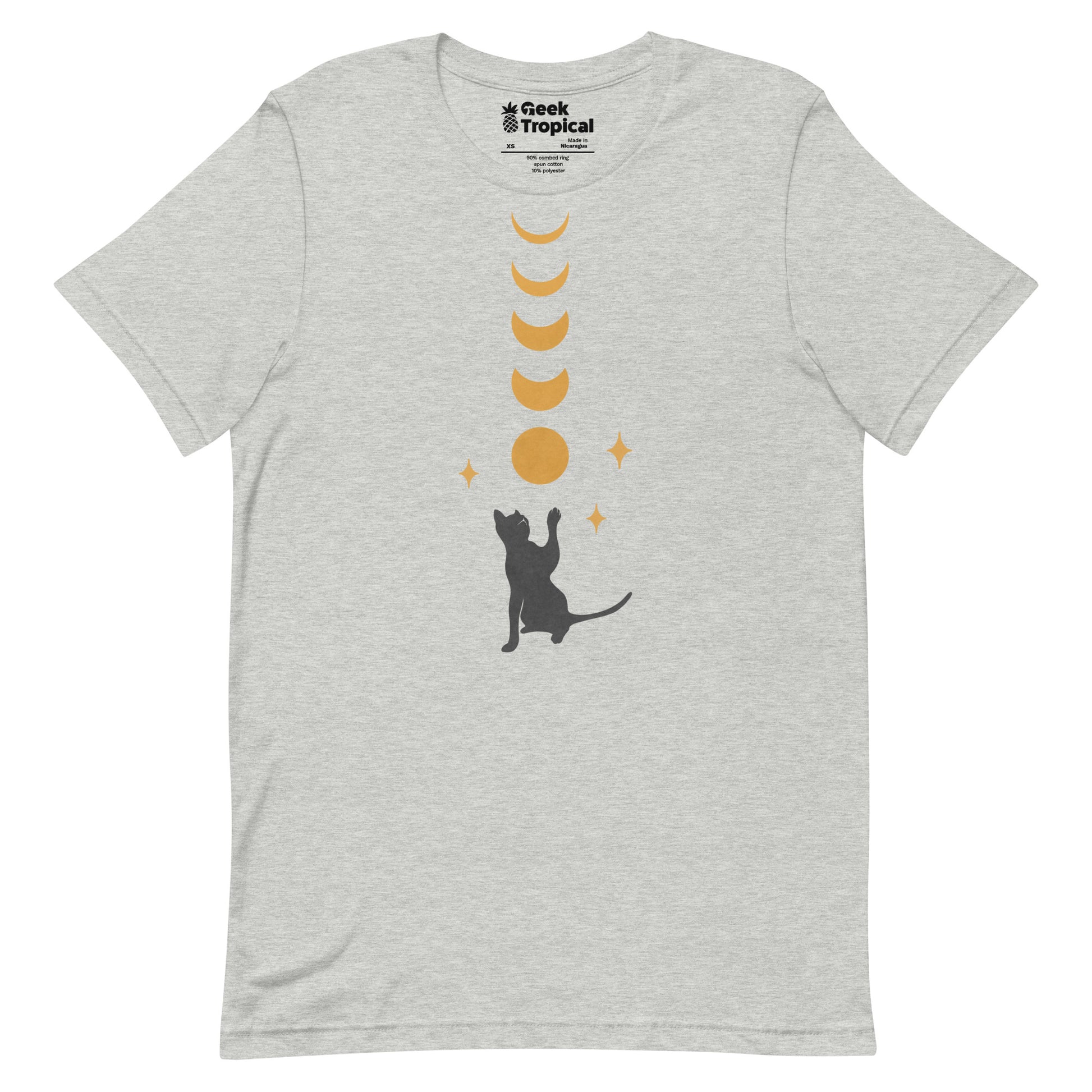 Cat And Moon 2 T-Shirt Geek Nerd Advertise to Meta Animal Patterns Design by Episodic Drawing