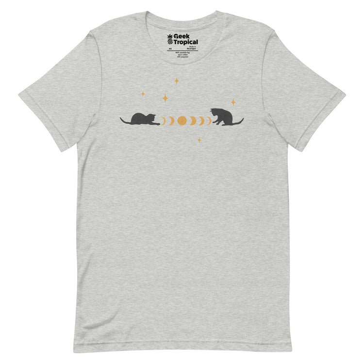 Cat And Moon 3 T-Shirt Geek Nerd Advertise to Meta Animal Patterns Design by Episodic Drawing