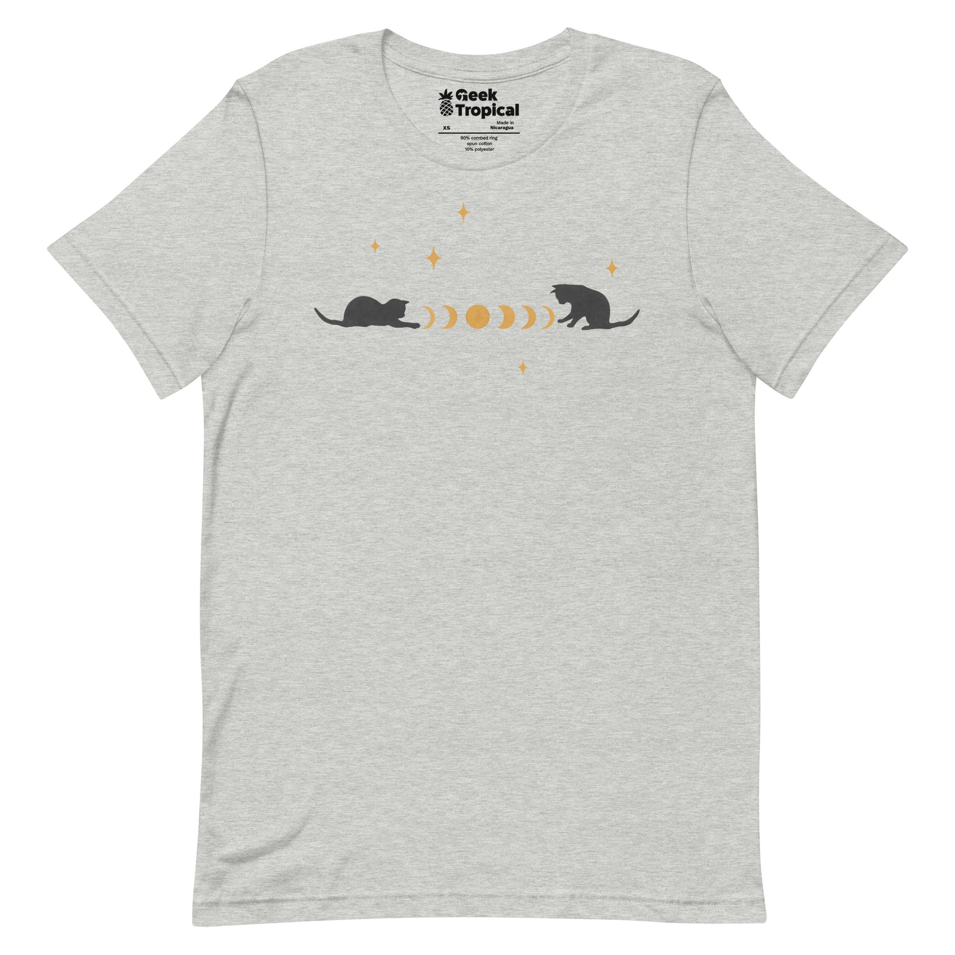 Cat And Moon 3 T-Shirt Geek Nerd Advertise to Meta Animal Patterns Design by Episodic Drawing