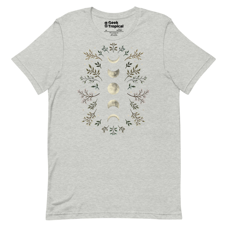 Moonlight Garden Olive T-Shirt Geek Nerd Advertise to Meta Botany Print Design by Episodic Drawing