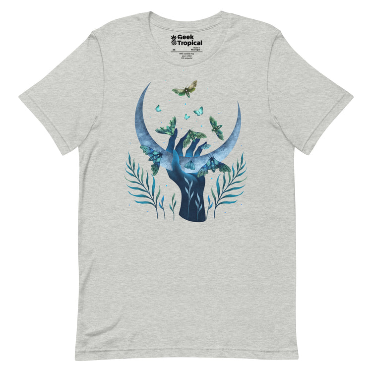 Moth Hand T-Shirt Geek Nerd Advertise to Meta Animal Patterns Design by Episodic Drawing