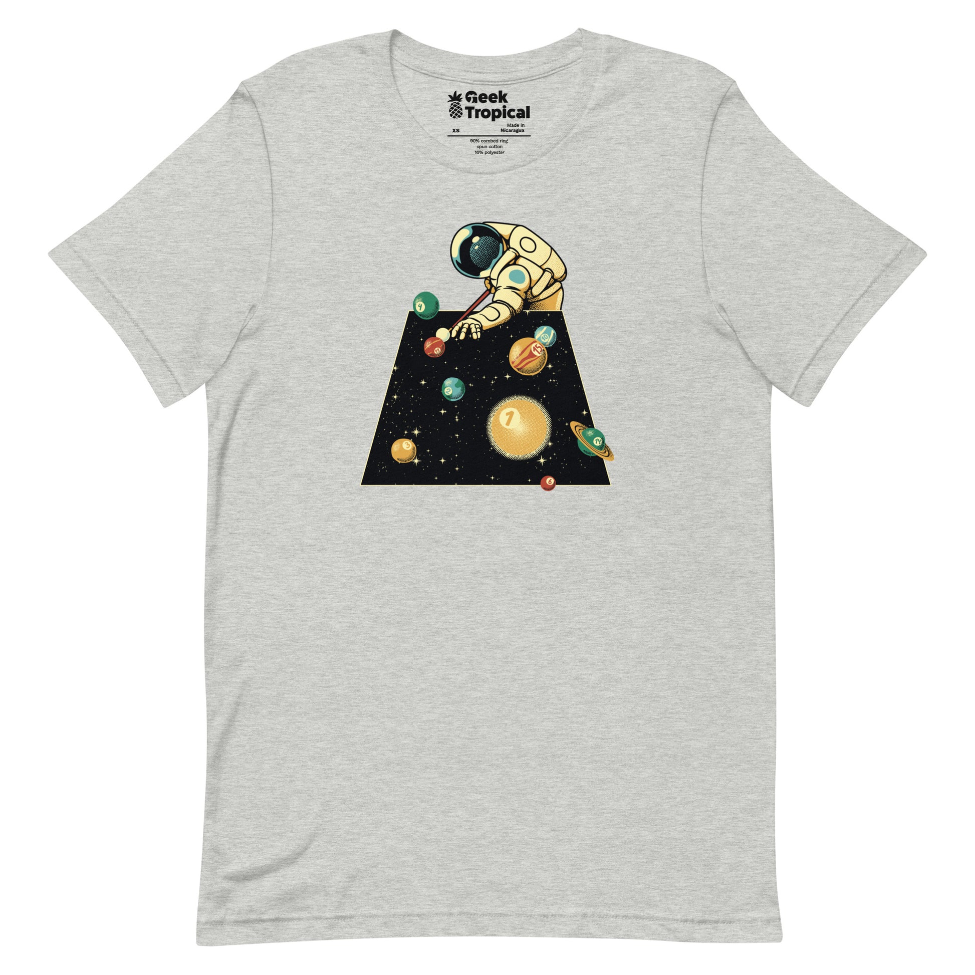 Billiard Ball Solar System T-Shirt Geek Nerd Advertise to Meta Design by Tobe Fonseca FLOW DESC WRITING