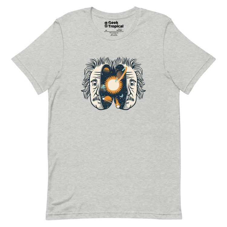 Albert Einstein Head Universe Physics T-Shirt Geek Nerd Advertise to Meta Design by Tobe Fonseca FLOW DESC WRITING