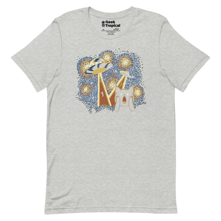 Alien Invasion Cat Scream T-Shirt Geek Nerd Advertise to Meta Animal Patterns Design by Tobe Fonseca