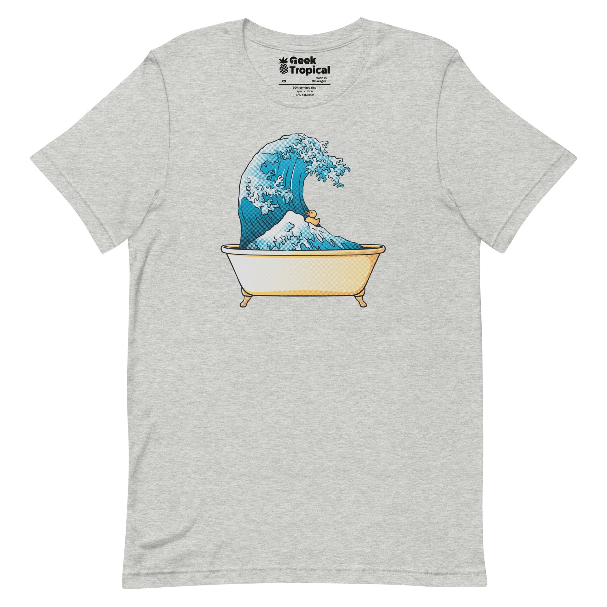 Bathtub Kanagawa Wave T-shirt Geek Nerd Advertise to Meta Design by Tobe Fonseca Funny Prints