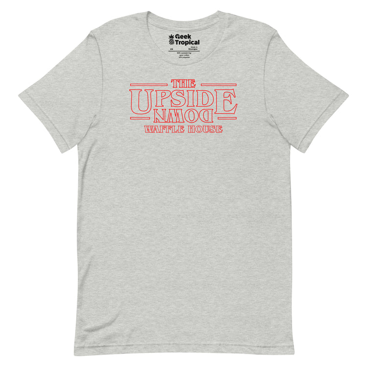 Upside Down Waffle House T-Shirt Geek Nerd Advertise to Meta FLOW DESC WRITING Funny Prints