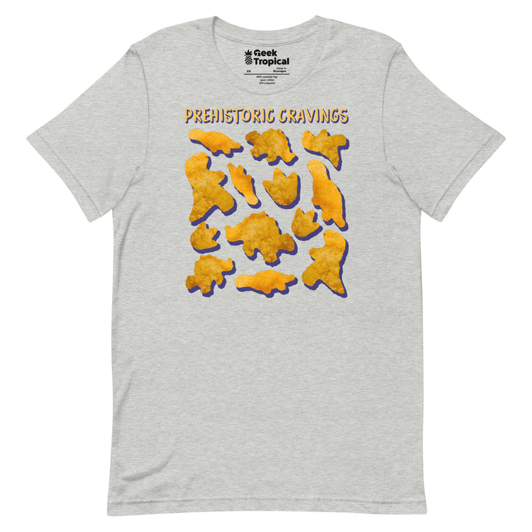 Prehistoric Cravings Dinosaur Chicken Nuggets T-Shirt Geek Nerd Advertise to Meta Design by Random Galaxy dinosaur print