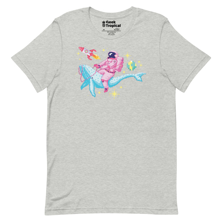 Astronaut Riding Space Whale T-Shirt Geek Nerd Advertise to Meta Elle Fantasy Prints
