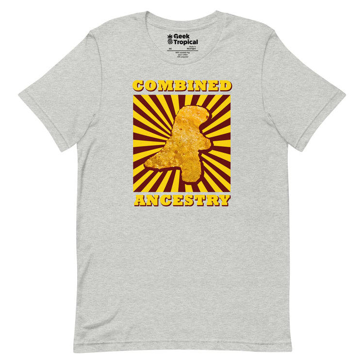Combined Ancestry Dinosaur Nuggets T-Shirt Geek Nerd Advertise to Meta Animal Patterns Design by Random Galaxy