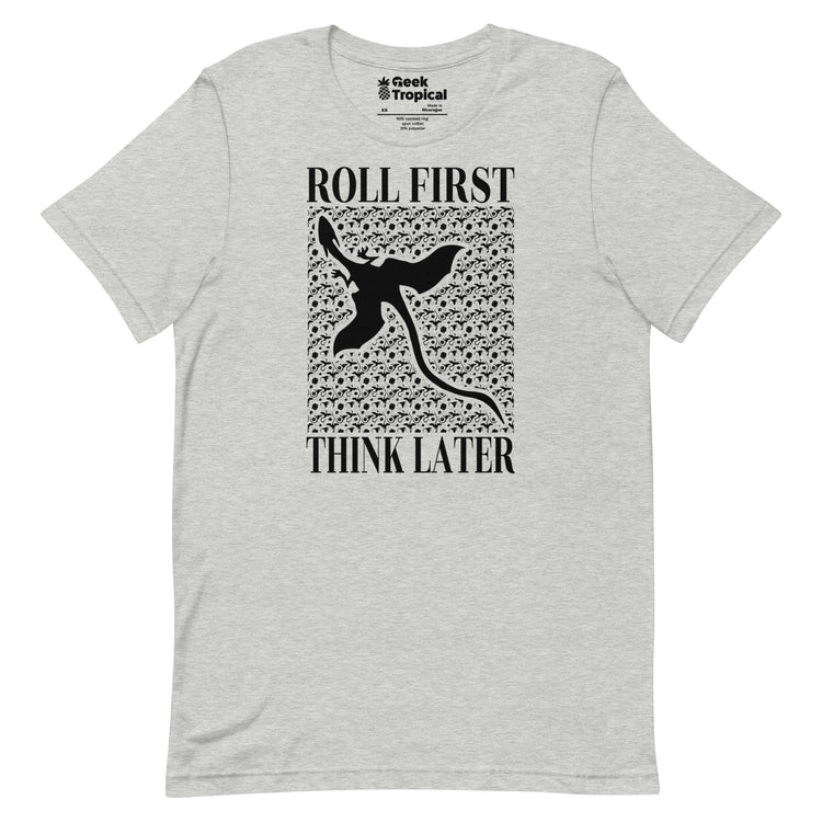 Roll First Think Later Dnd Dragons T-Shirt Geek Nerd Advertise to Meta dnd & rpg print Elle