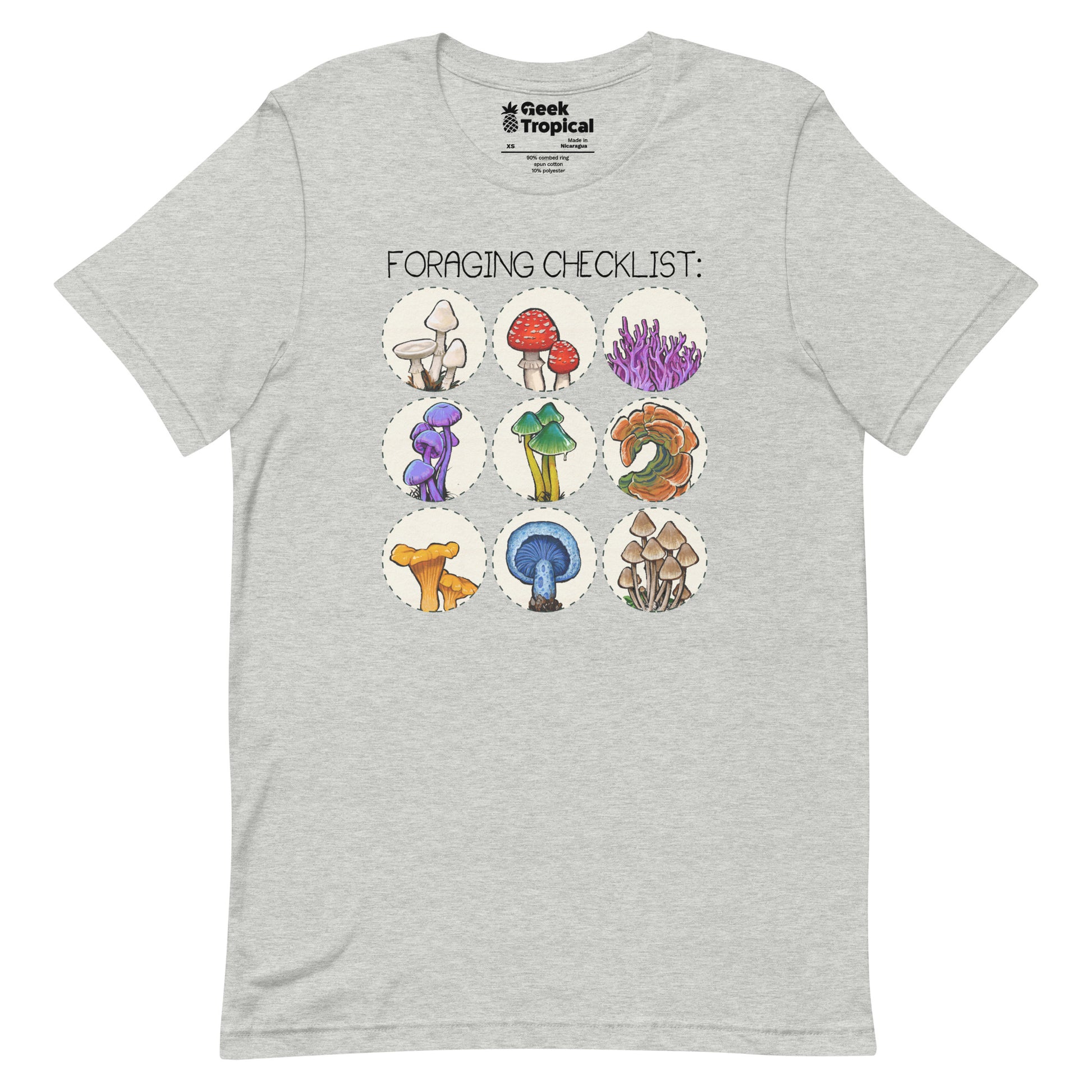 Foraging Checklist Mushrooms T-Shirt 16