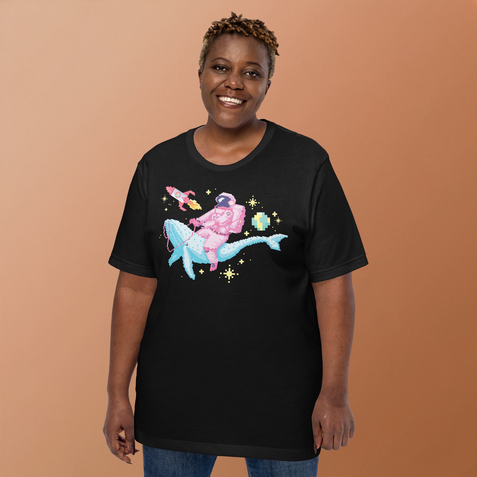 Astronaut Riding Space Whale T-Shirt 5