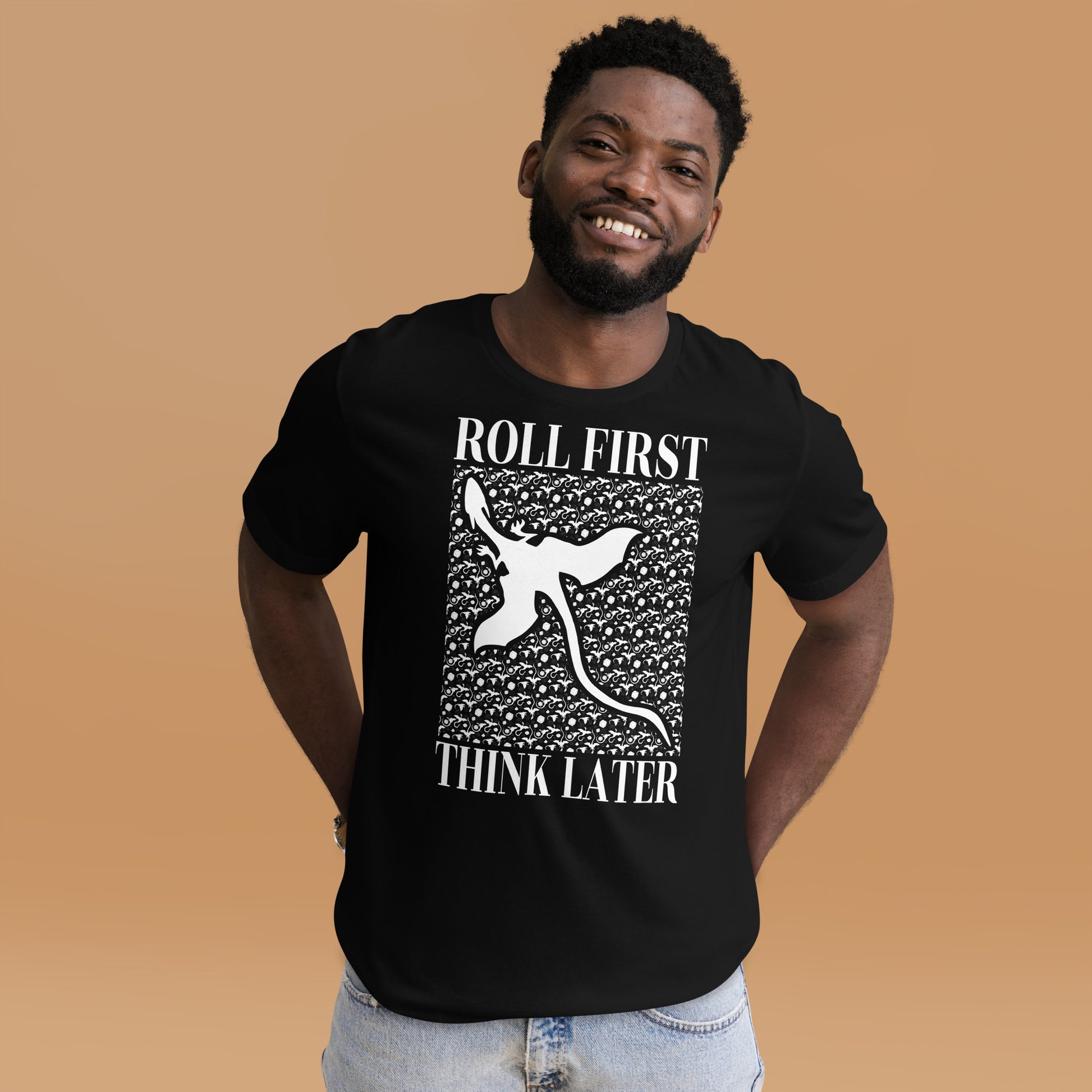 Roll First Think Later Dnd Dragons T-Shirt 5