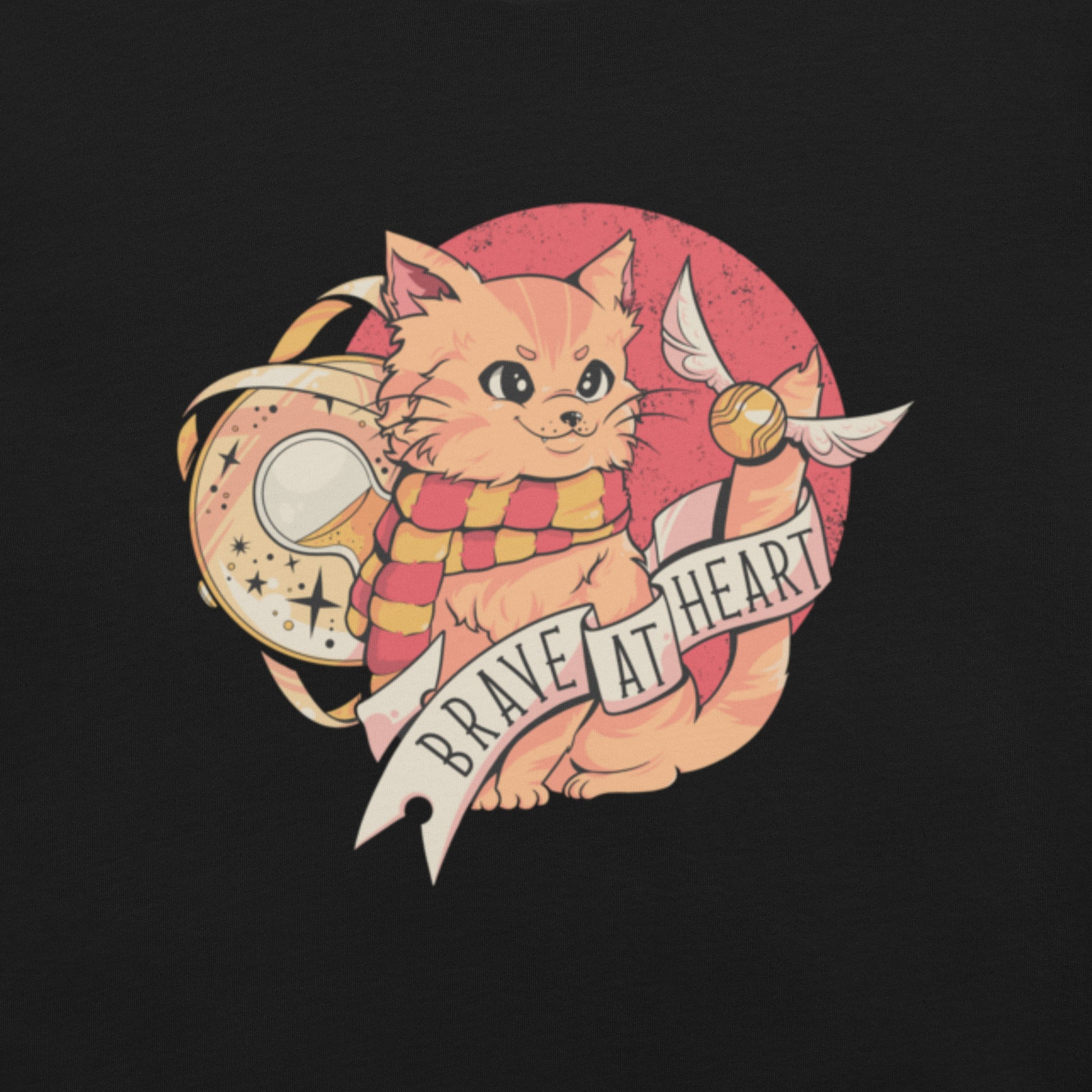 Brave at Heart Cat T-Shirt Geek Nerd Animal Patterns Design by Tobe Fonseca FLOW DESC WRITING