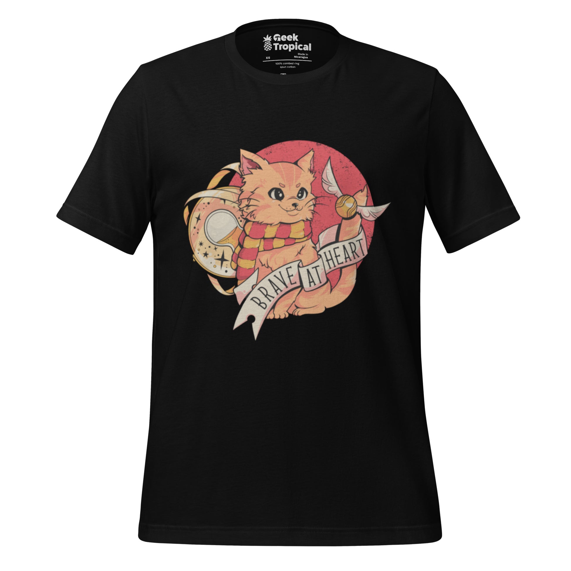 Brave at Heart Cat T-Shirt Geek Nerd Animal Patterns Design by Tobe Fonseca FLOW DESC WRITING
