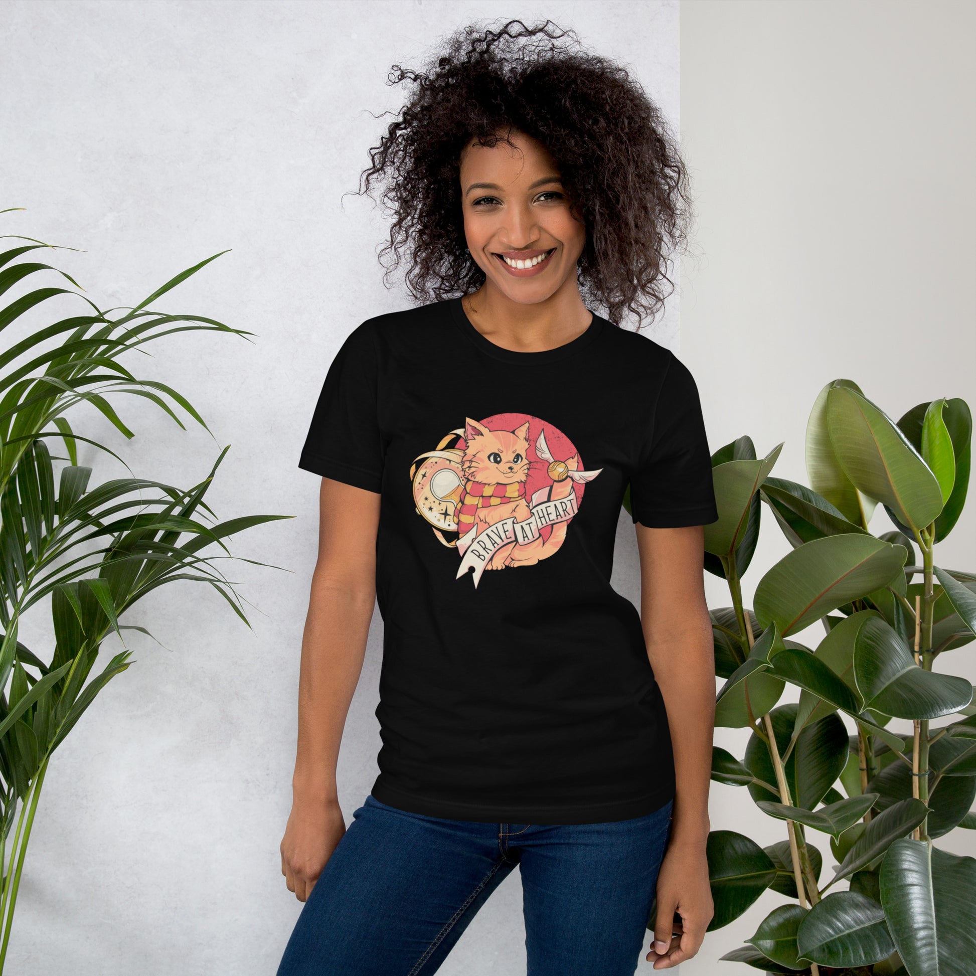 Brave at Heart Cat T-Shirt Geek Nerd Animal Patterns Design by Tobe Fonseca FLOW DESC WRITING