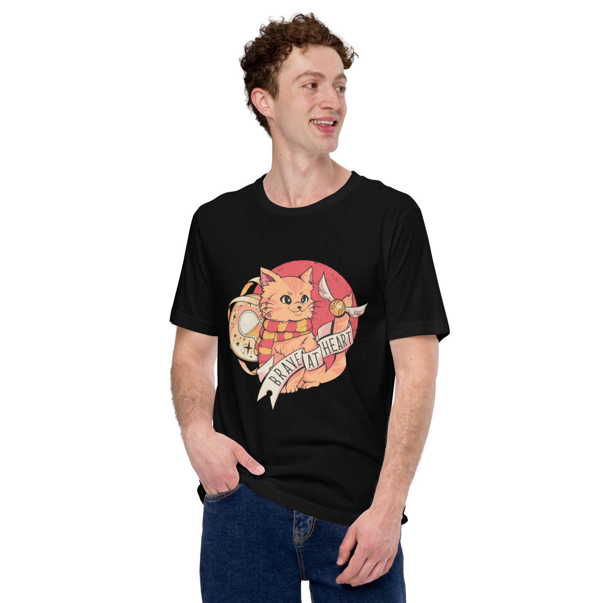 Brave at Heart Cat T-Shirt Geek Nerd Animal Patterns Design by Tobe Fonseca FLOW DESC WRITING