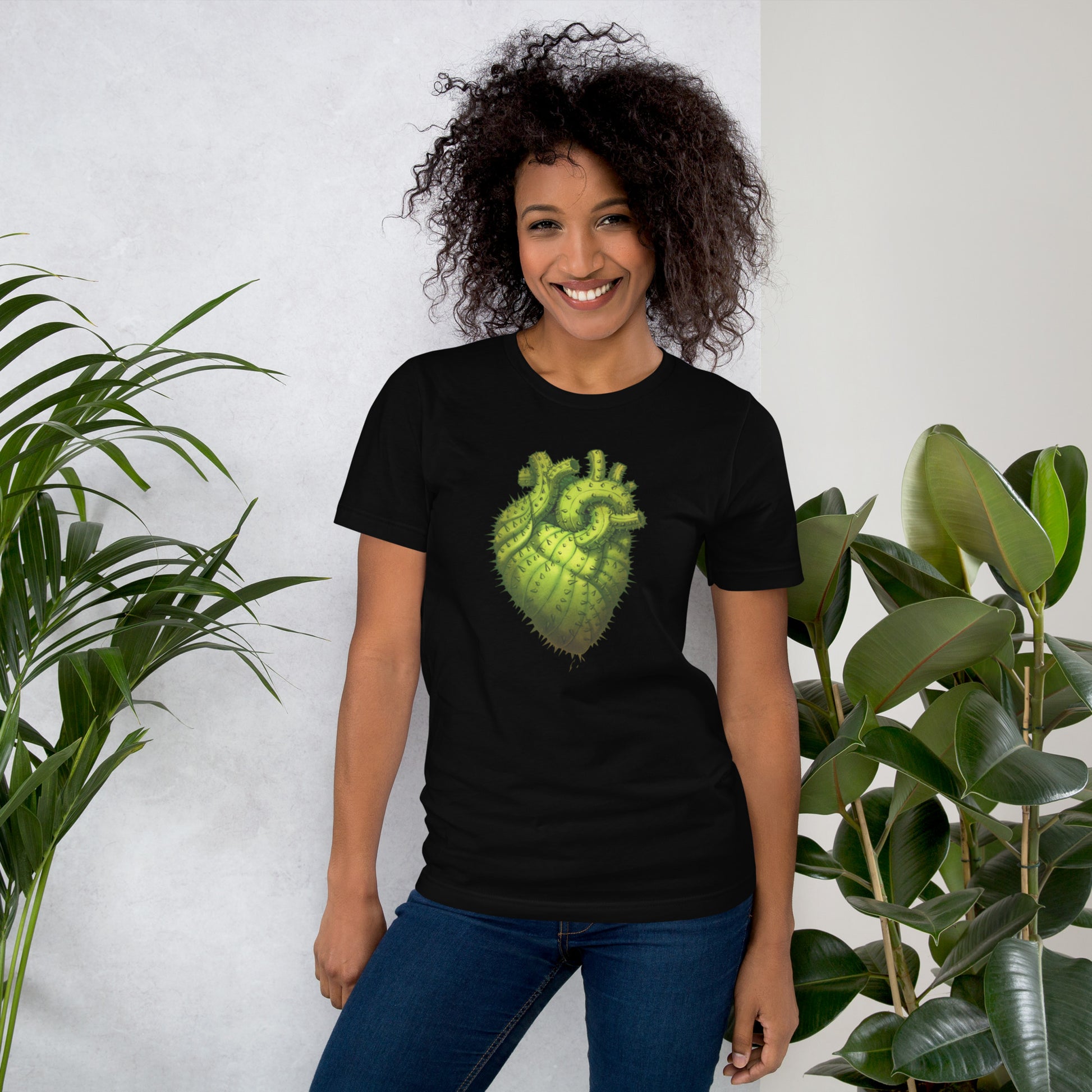 Cactus Heart T-Shirt Geek Nerd Botany Print Design by Tobe Fonseca FLOW DESC WRITING