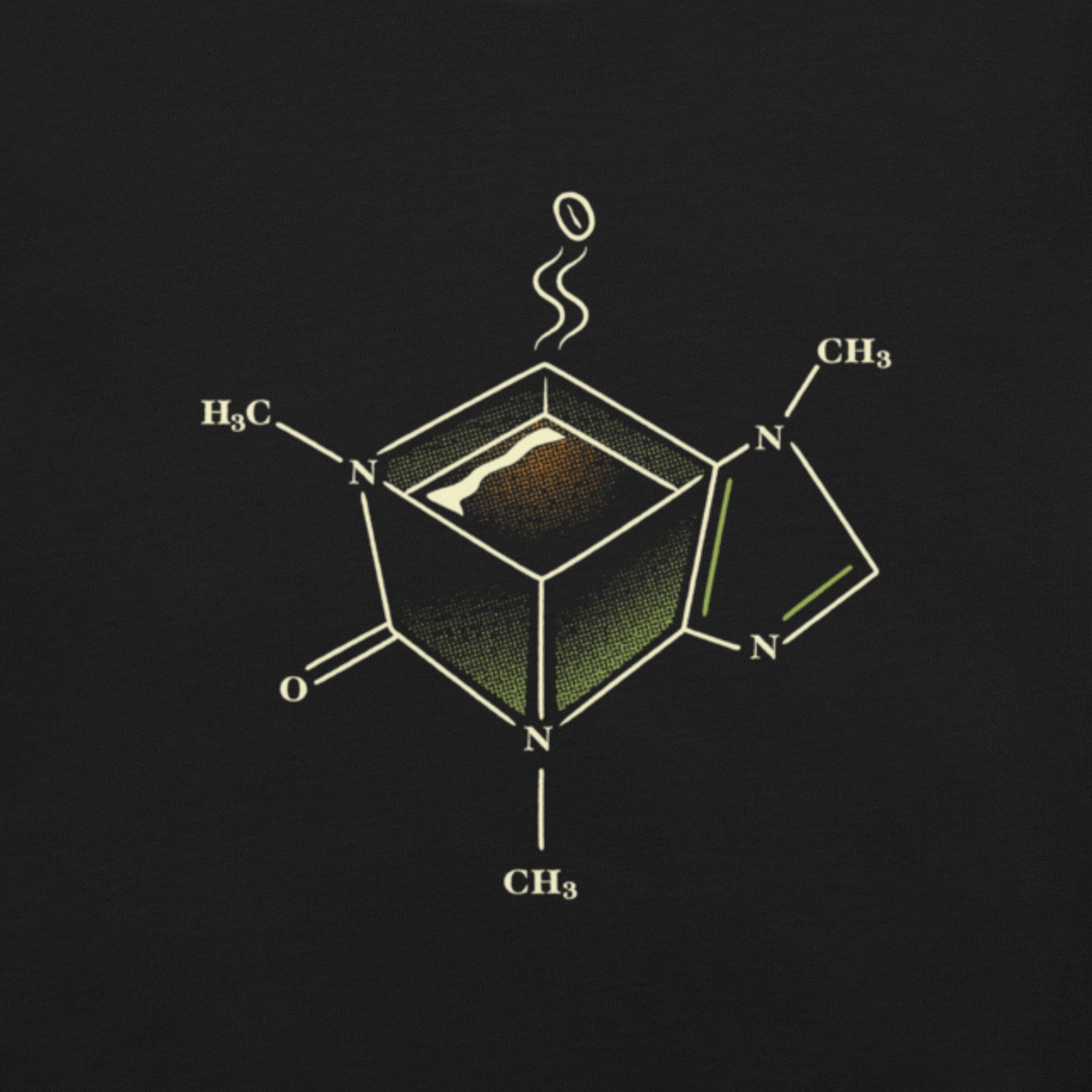 Caffeine Molecule Coffe Mug T-Shirt Geek Nerd Design by Tobe Fonseca FLOW DESC WRITING science print