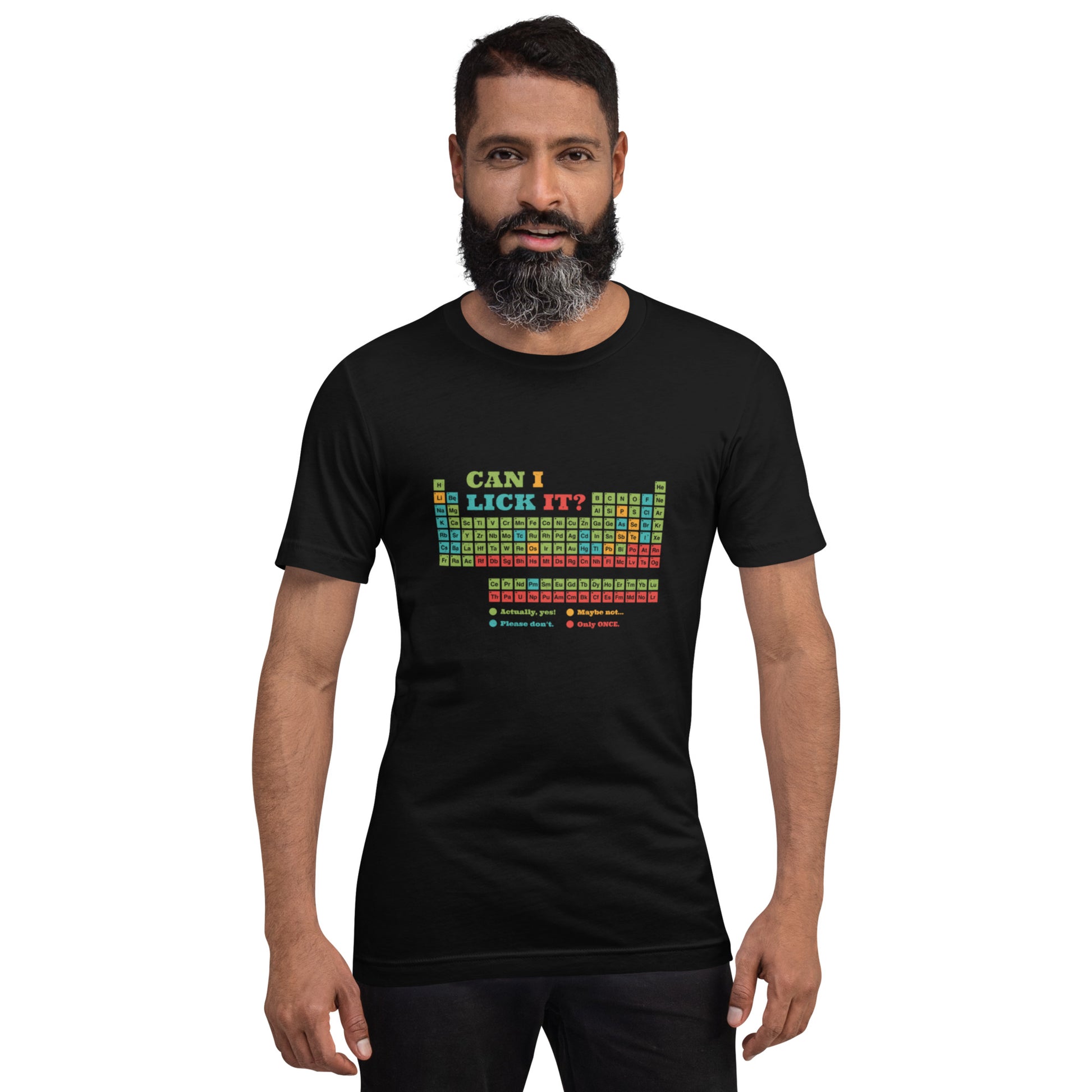 Can I Lick It Periodic Table T-Shirt Geek Nerd Design by Tobe Fonseca FLOW DESC WRITING Funny Prints